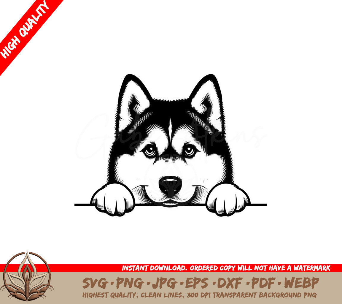 Husky Pal Peeking SVG - Digital Product in Multiple Formats