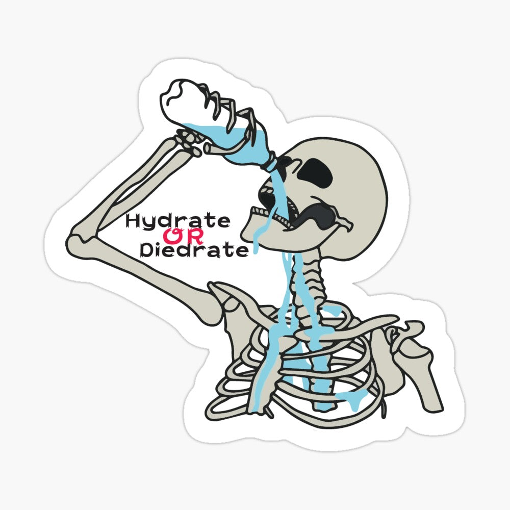 Hydrate or Diedrate Sticker Featuring a Skeleton