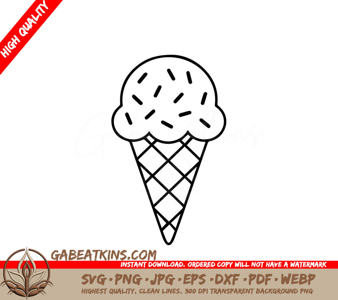  An Ice Cream Cone With Sprinkles On Top SVG - Ice Cream SVG SVG