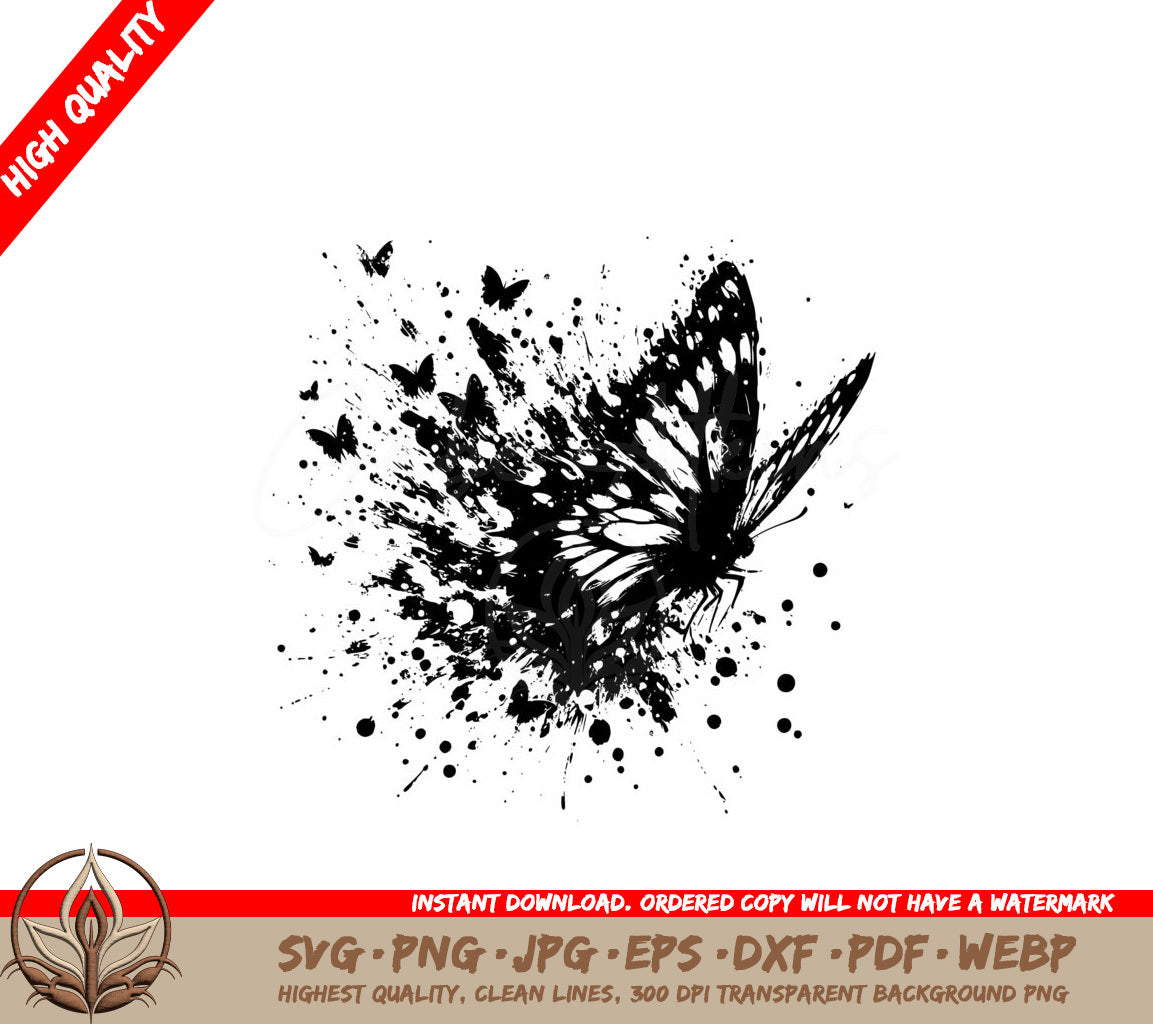 Ink Butterfly Transformation SVG