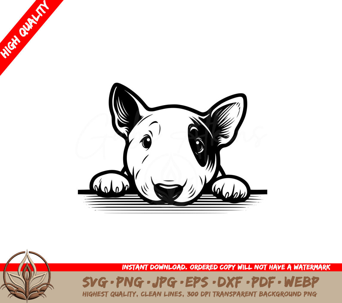 Peek-a-Boo Bull Terrier SVG