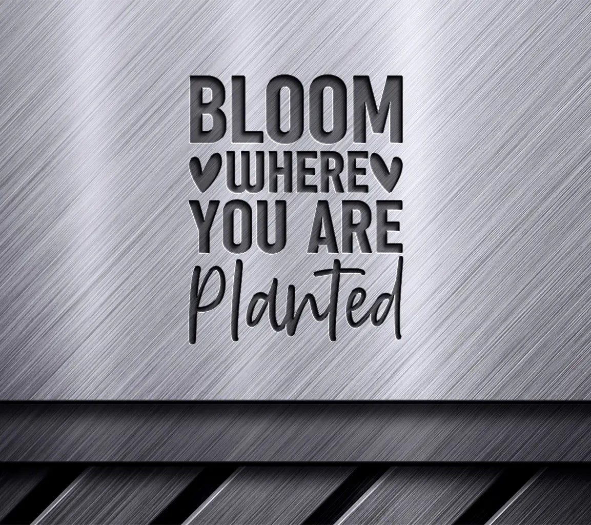 Bloom Where You Are Planted SVG -  Inspirational Quote Poster SVG