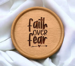 Faith Over Fear SVG with Arrow and Heart - Inspirational Design SVG