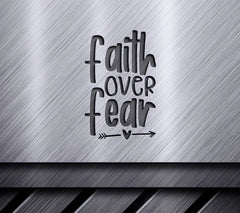 Faith Over Fear SVG with Arrow and Heart - Inspirational Design SVG