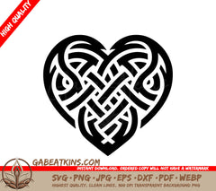  A Celtic Heart SVG - Intricate Heart Knot SVG