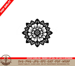 Intricate Marigold Flower SVG