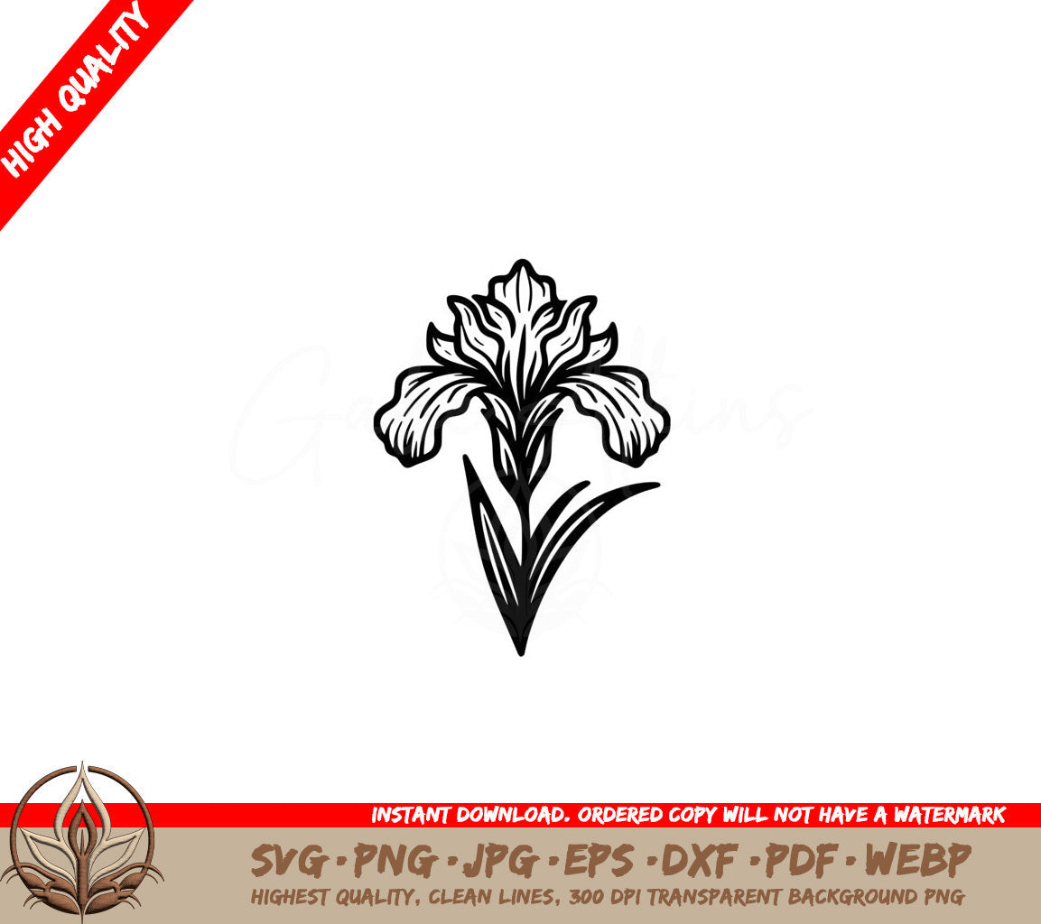 Iris Silhouette Digital Product - SVG