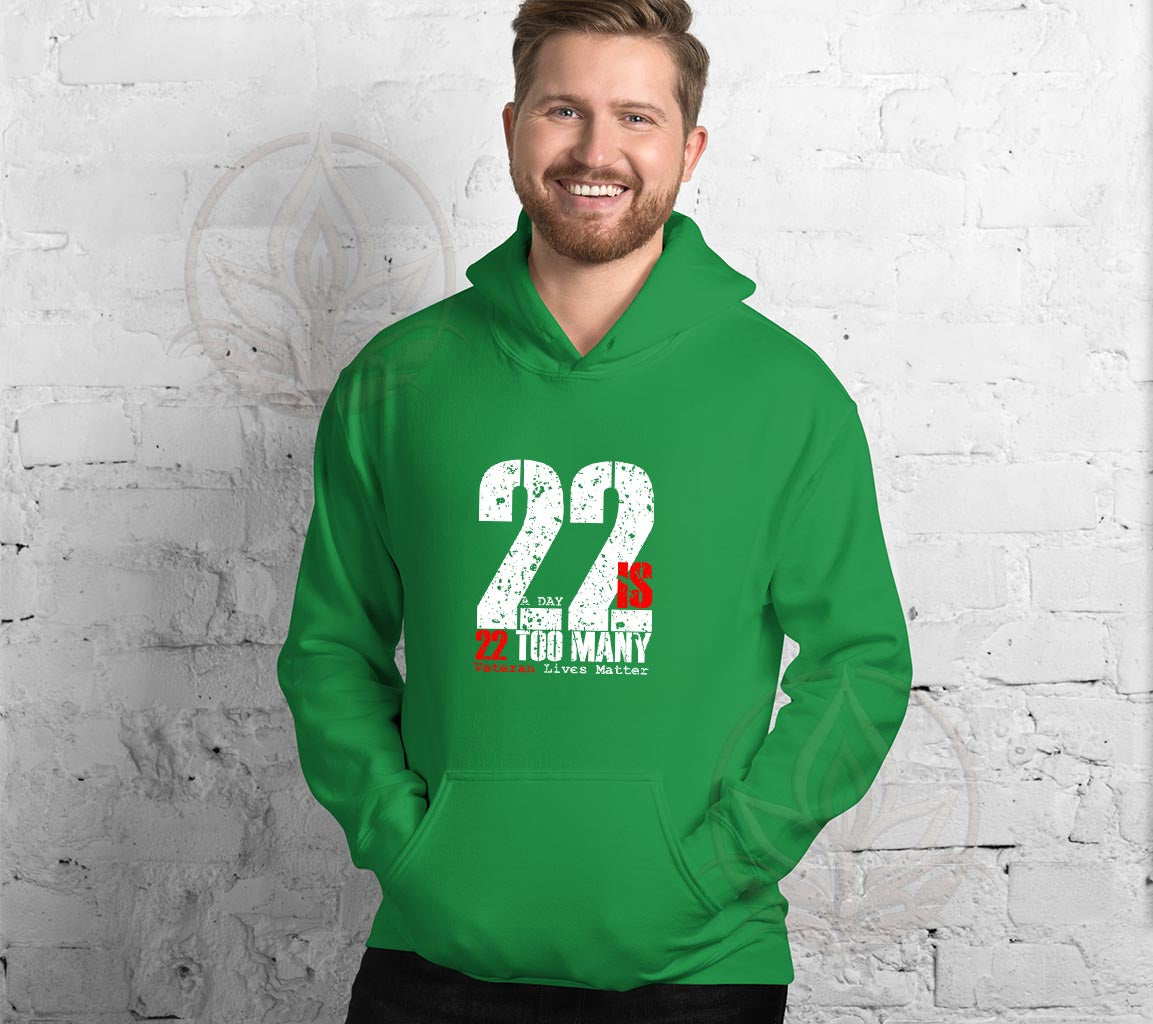 22 A Day is 22 Too Many Veteran Support Hoodie | End Veteran Suicide | | Veteran Suicide Awareness Hoodie