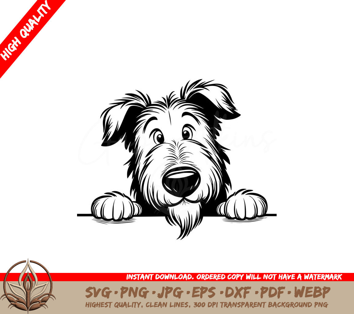 Irish Wolfhound Peek SVG - Digital File in Various Formats