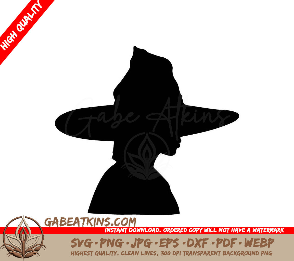 Isometric Witch Silhouette SVG for Halloween Decorations SVG