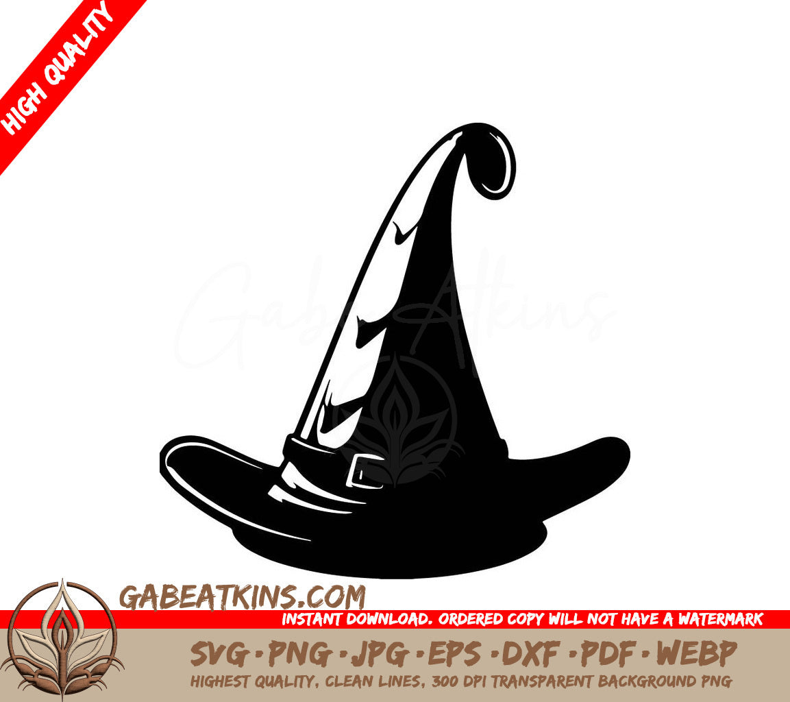 Isometric Halloween Witch Hat SVG -  Drawing SVG