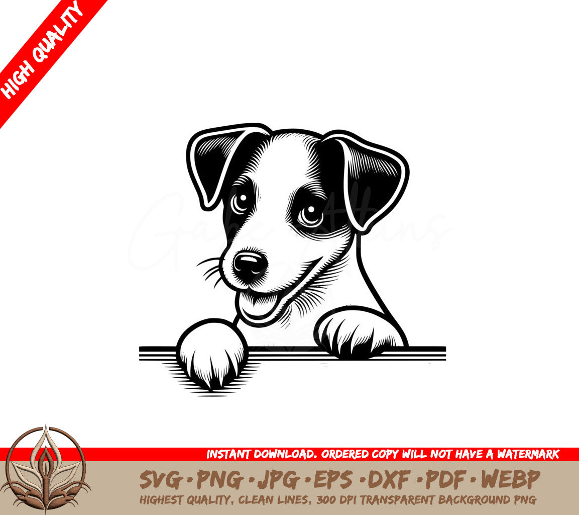 Jack Russell Terrier Peek SVG - Digital Product in Multiple File Formats