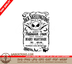 A Label For Jack Skellingtons Halloween Town Deadly Nightshade SVG - Jack Skellington Whiskey SVG SVG