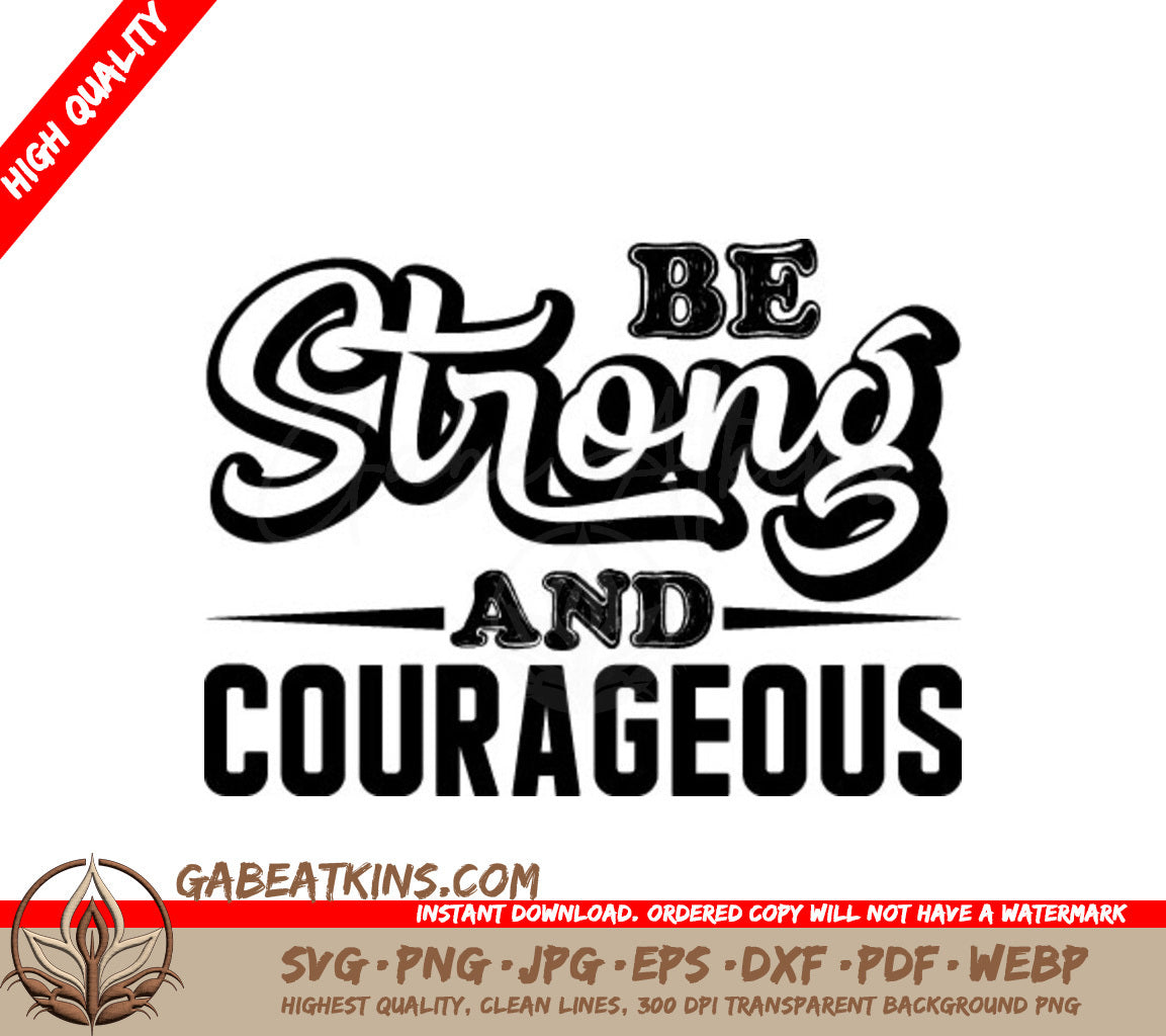 Be Strong & Courageous  SVG Design for Jesus T-Shirts SVG