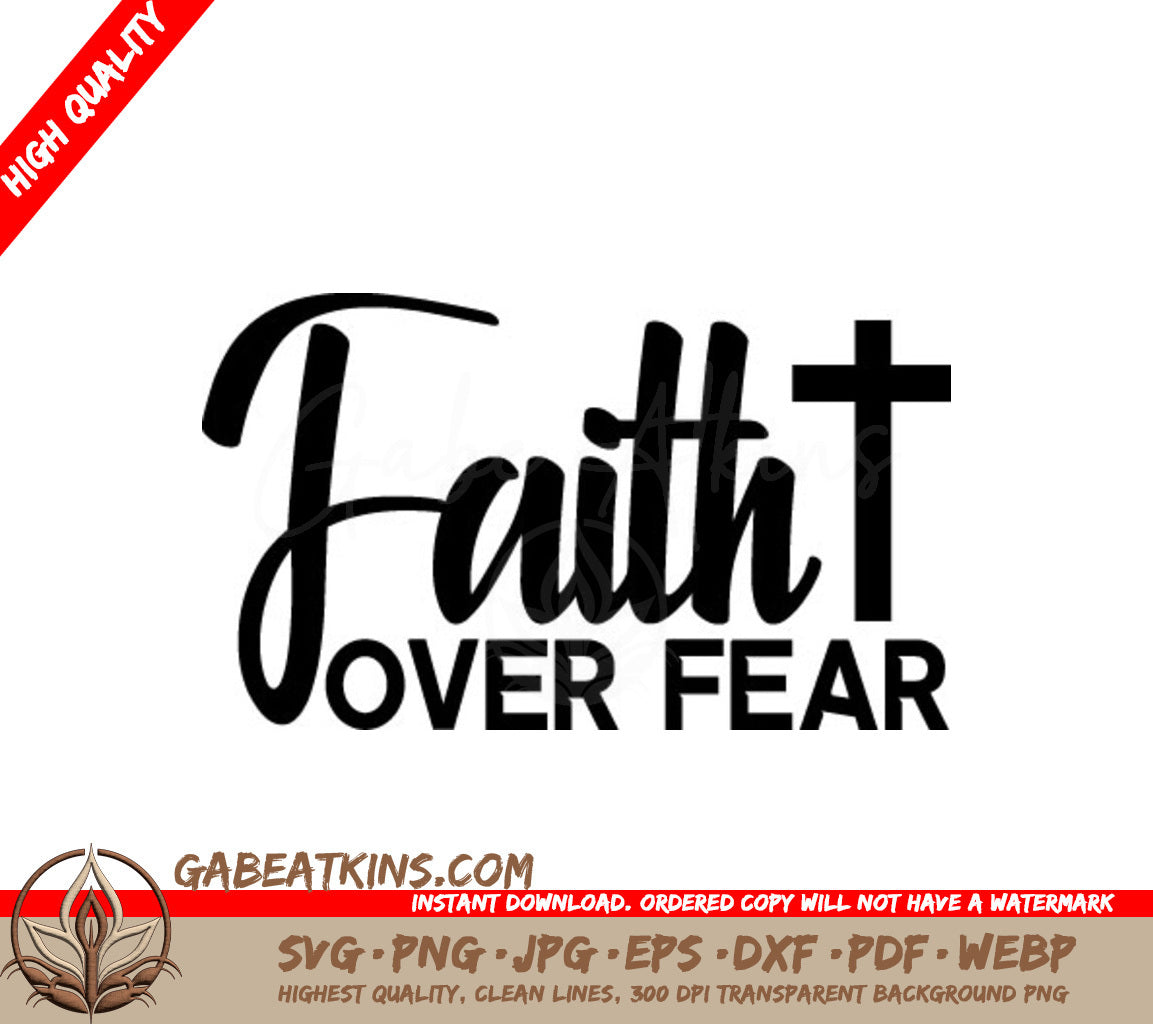 Faith Over Fear SVG -  Cross Design Design SVG