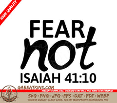 Fear Not Bible Verse SVG Design -  Design T-Shirt Graphic SVG