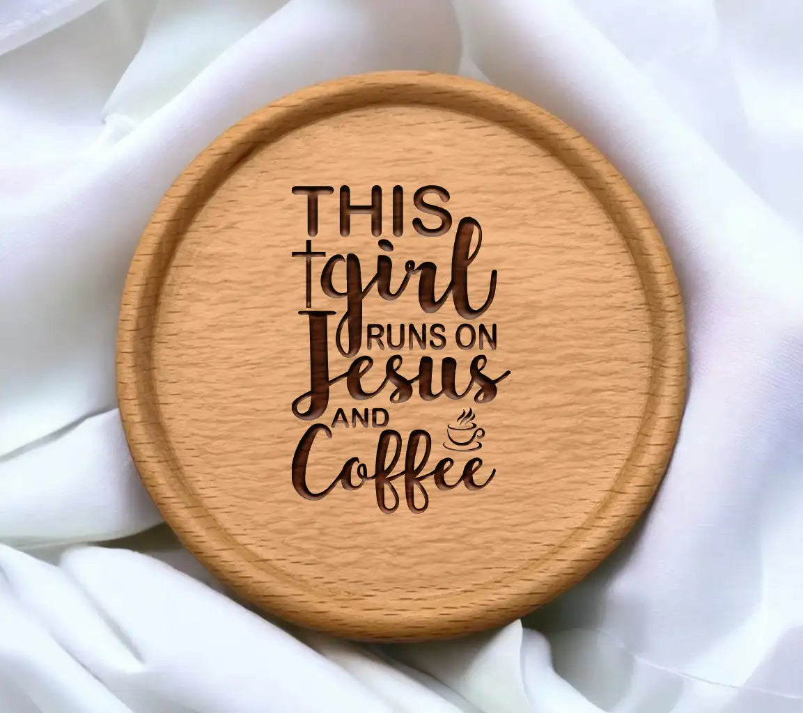 This Girl Runs on Jesus and Coffee SVG Design SVG