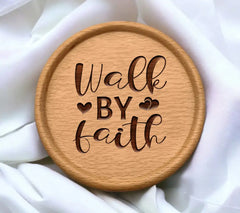 Walk By Faith SVG Design -  Sign with Hearts SVG