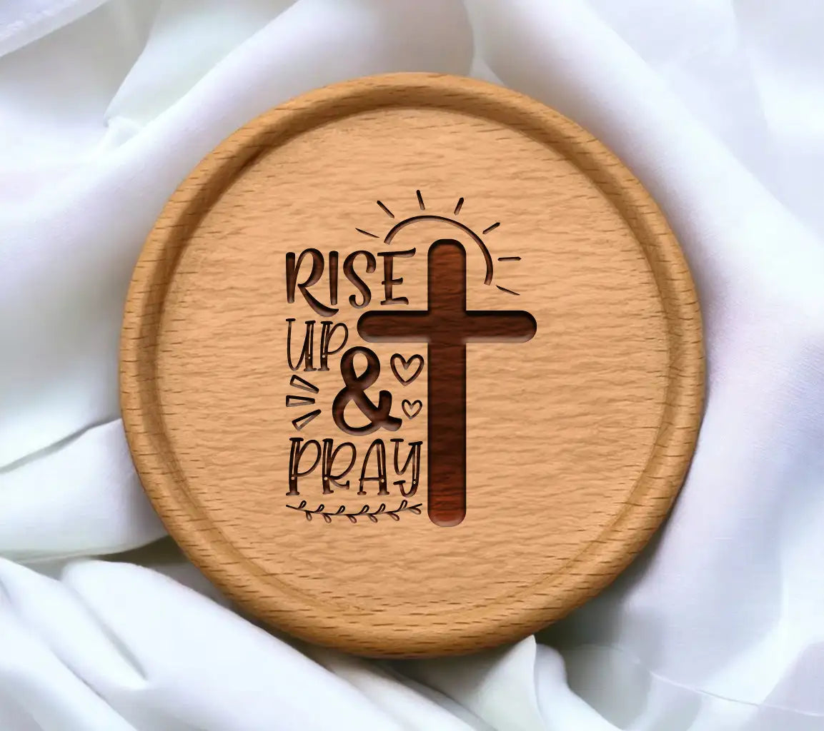 Rise Up & Pray Cross SVG - Christian Design SVG