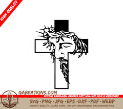  Jesus With A Cross In The Background SVG - Jesus Cross SVG SVG