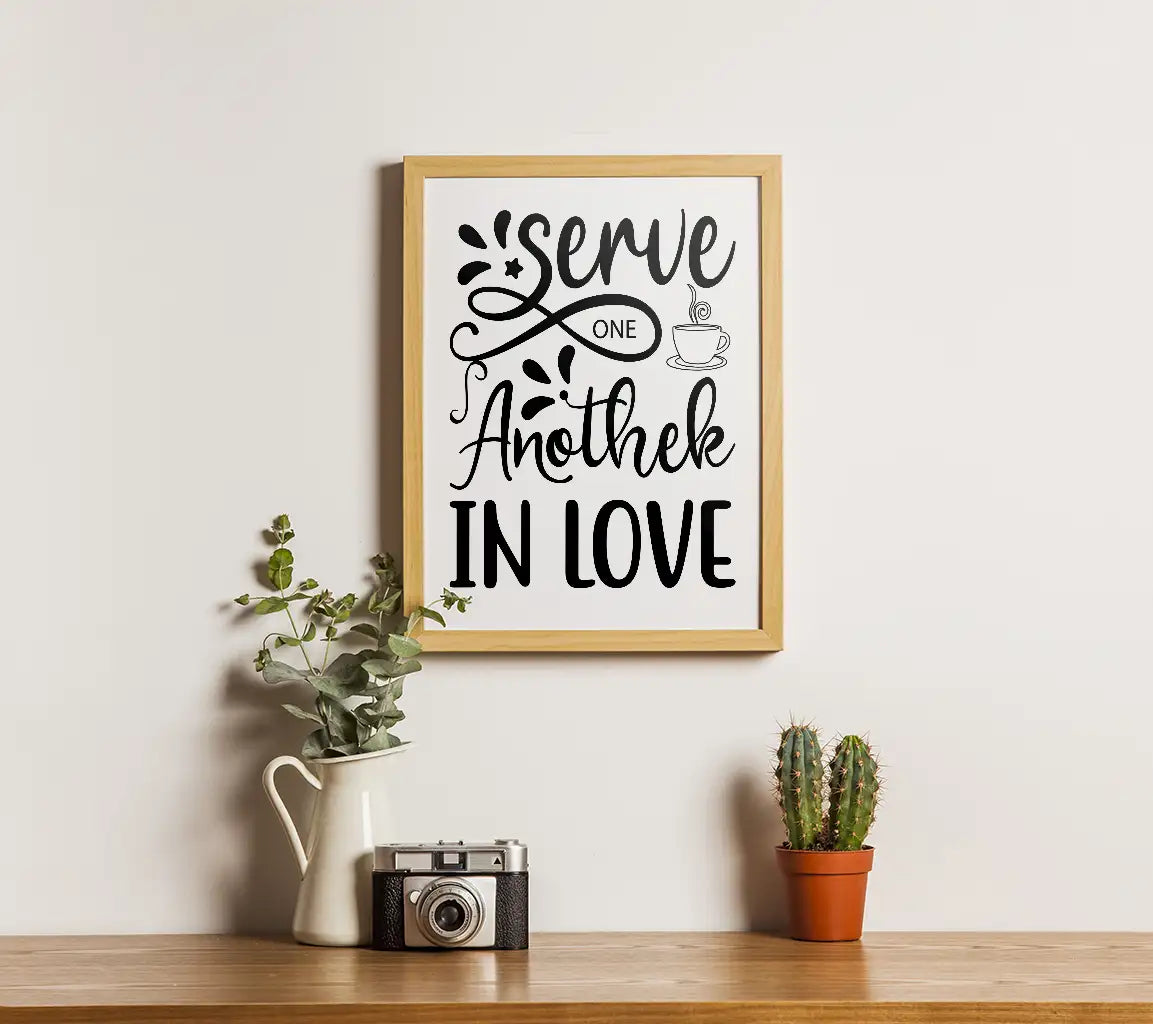 Serve One Another In Love SVG Design - Christian Quote Poster SVG