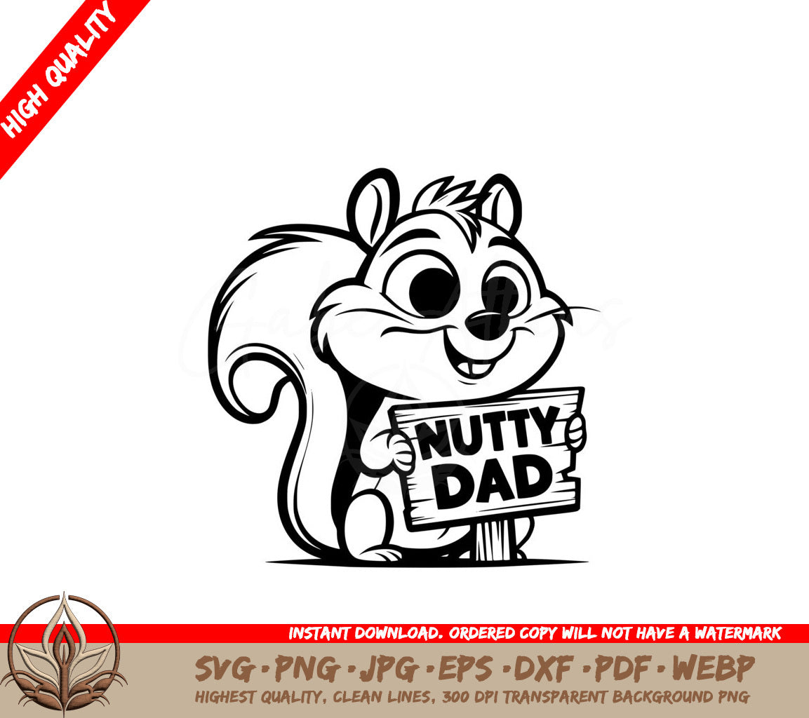 Jolly Nutty Squirrel Digital Product - SVG