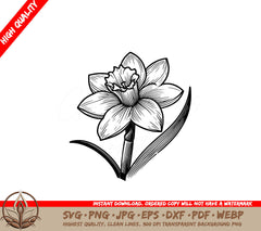 Jonquil Bloom SVG - Digital Product with Multiple File Formats