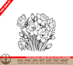 Jonquil Cluster Digitized SVG