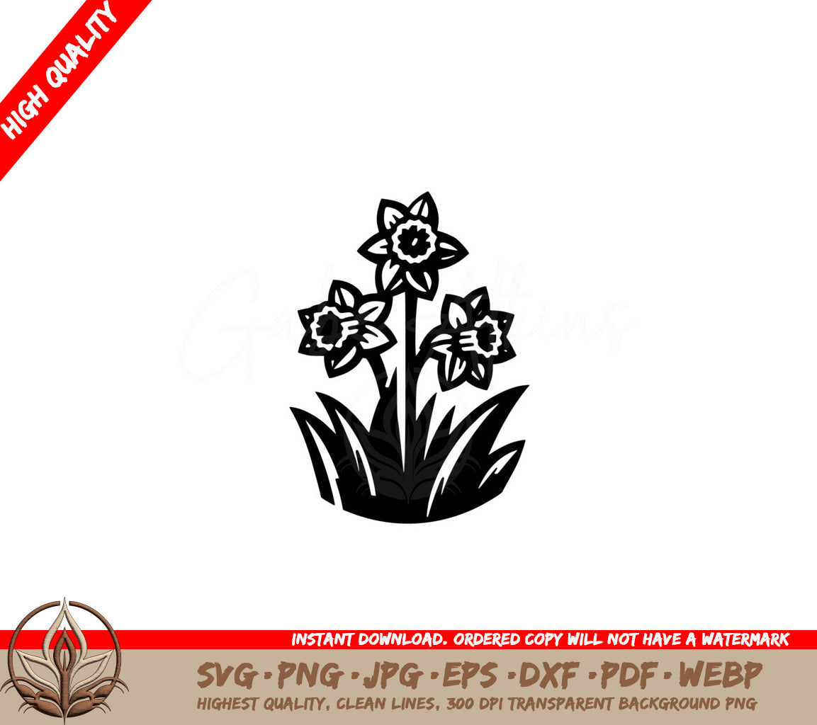 Jonquil Trio SVG - Digital product in various file formats