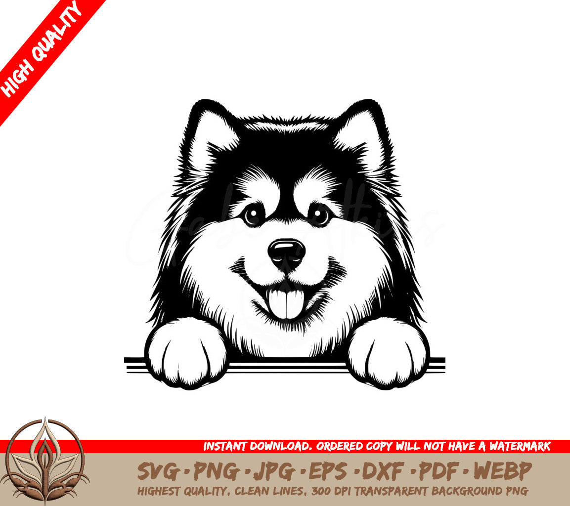 Joyful Alaskan Malamute Smile SVG - Digital Product File