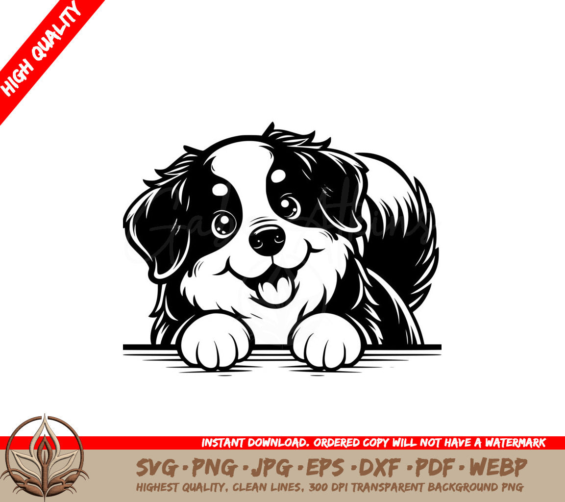 Joyful Bernese Mountain Dog SVG - A Digital Product file offered in various formats for flexibility.