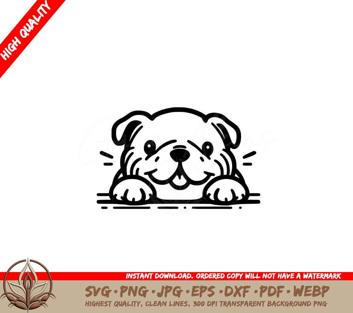 Joyful Bulldog Lounging SVG - Digital Product in Multiple File Formats