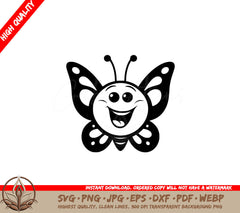 Joyful Butterfly Grin SVG Digital File