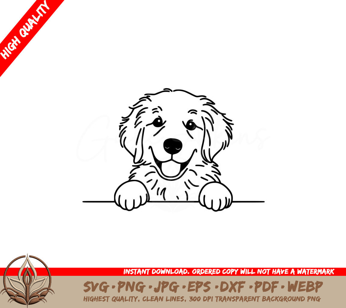 Joyful Golden Retriever SVG - Digital Product file in multiple formats