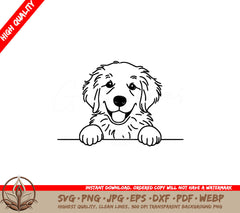 Joyful Golden Retriever SVG - Digital Product file in multiple formats