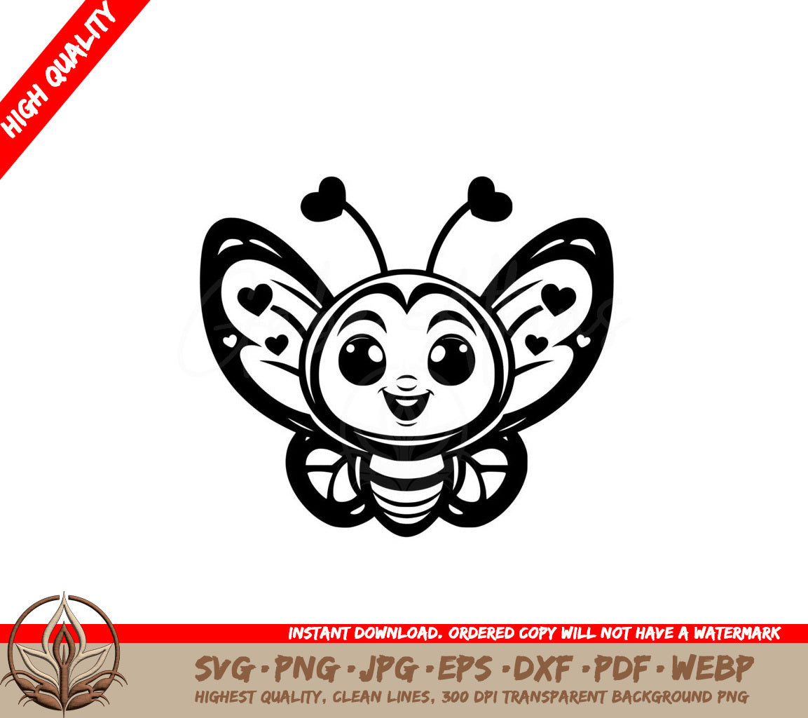 Joyful Heart Butterfly SVG - Digital Product (SVG, PNG, JPG, AI, PDF, DXF, EPS, WebP)