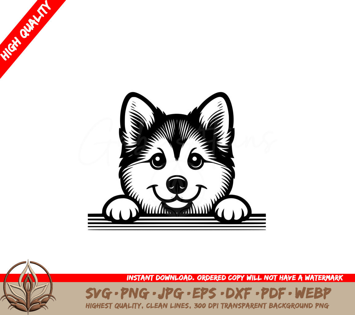 Joyful Lundehund Peek Digital Art - SVG