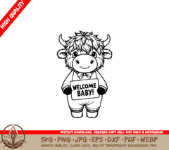 Joyful Welcome Cow SVG - Digital Product in Various File Formats