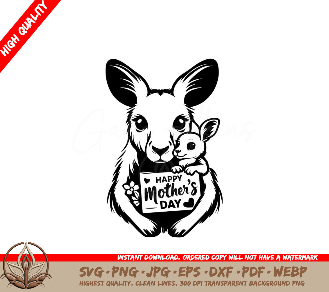 Kangaroo Moms Love SVG - Digital Product File