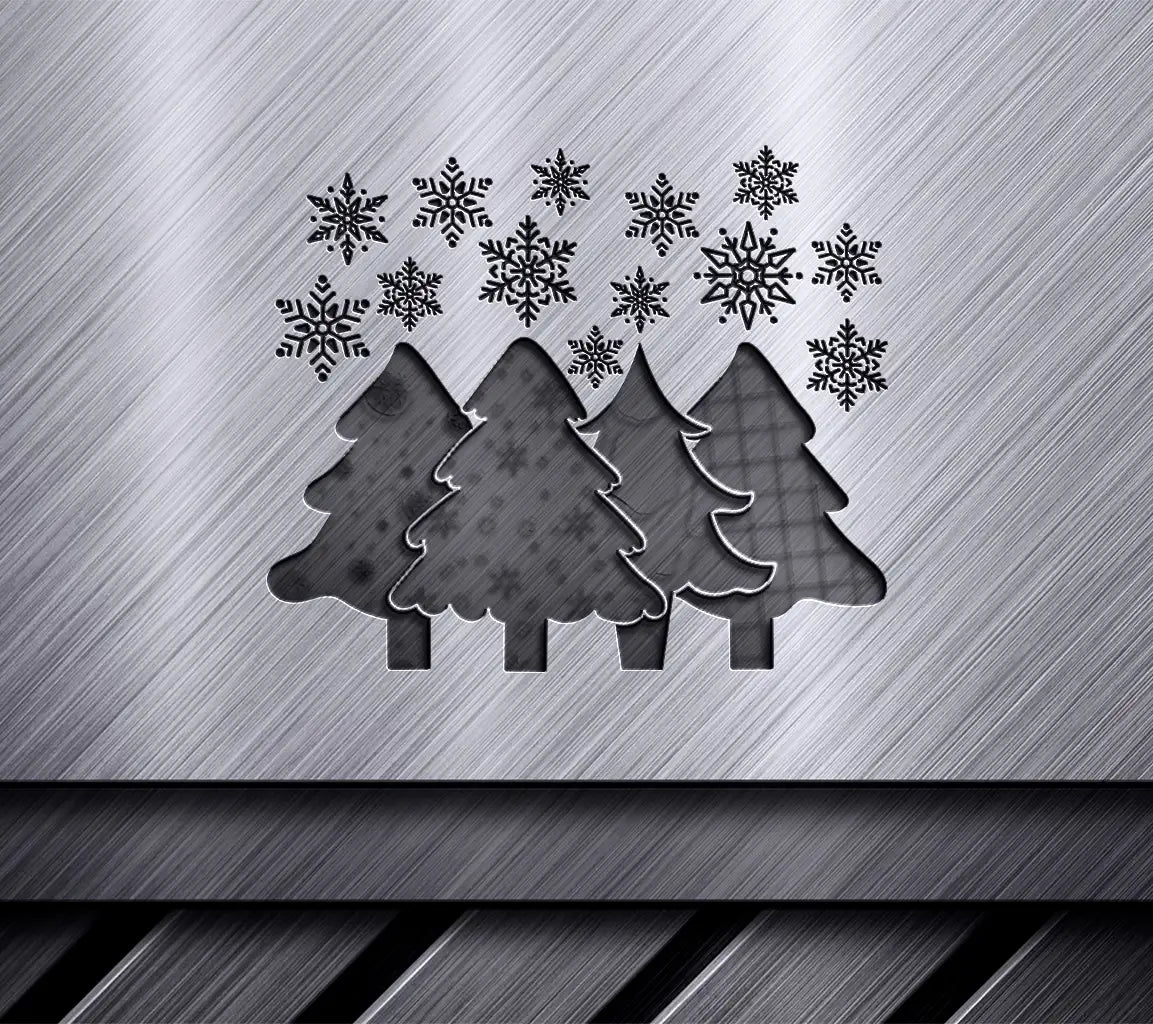 Kawaii Christmas Trees & Snowflakes SVG Bundle - 8 Designs SVG