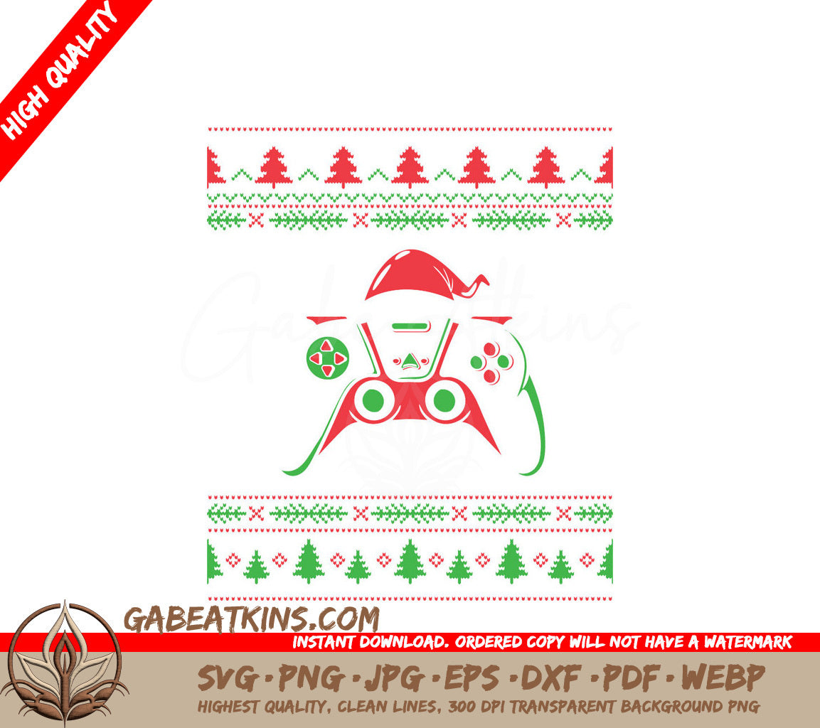 Kawaii Christmas Video Game Controller SVG SVG