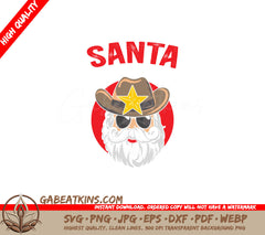 Kawaii Santa Cowboy SVG Bundle - Christmas Design SVG