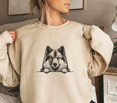  Husky Dog SVG - Keeshond with Paws Up SVG