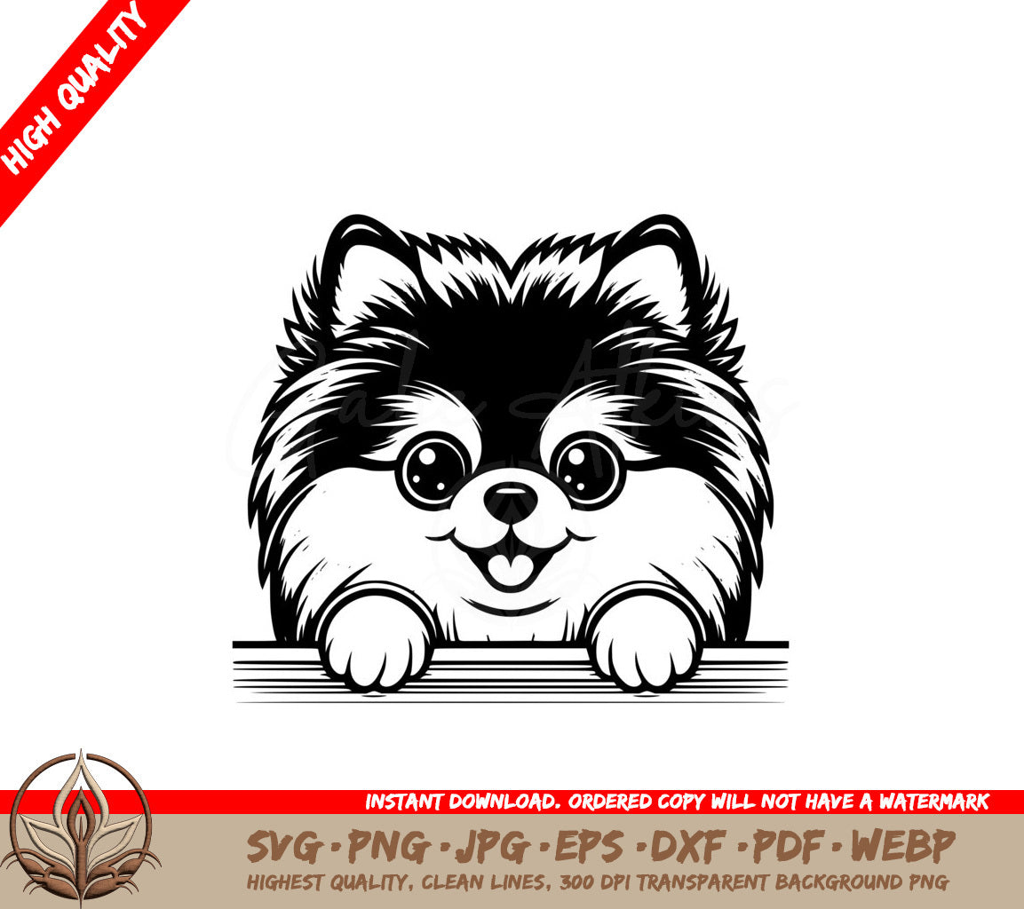 Keeshond Peeking SVG - Digital File for Flexibility