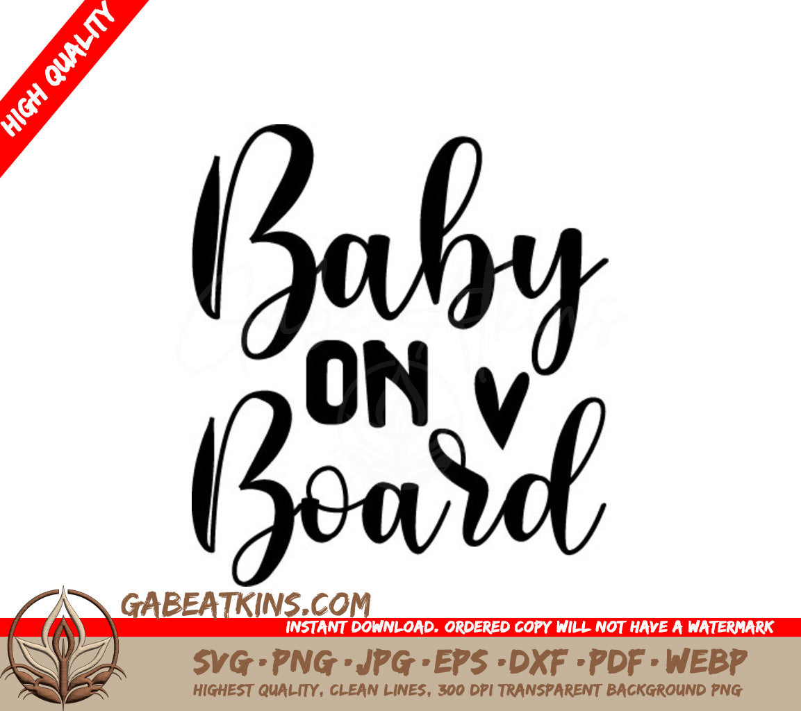  Baby On Board SVG Cut File SVG