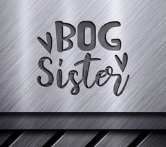 Big Sister SVG Cut File - Black Text on White Background SVG