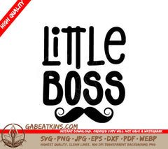 Little Boss Mustache SVG - Kids Cut File SVG