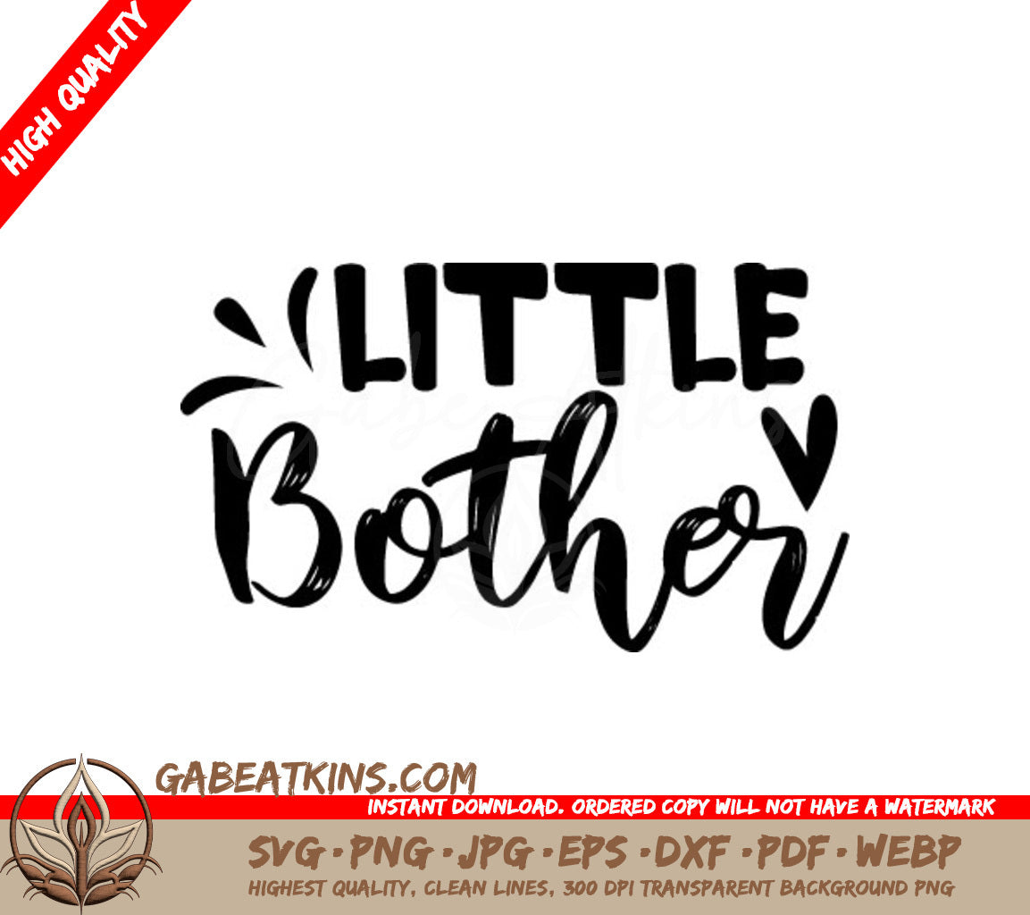 Little Brother SVG Design -  on White Background SVG