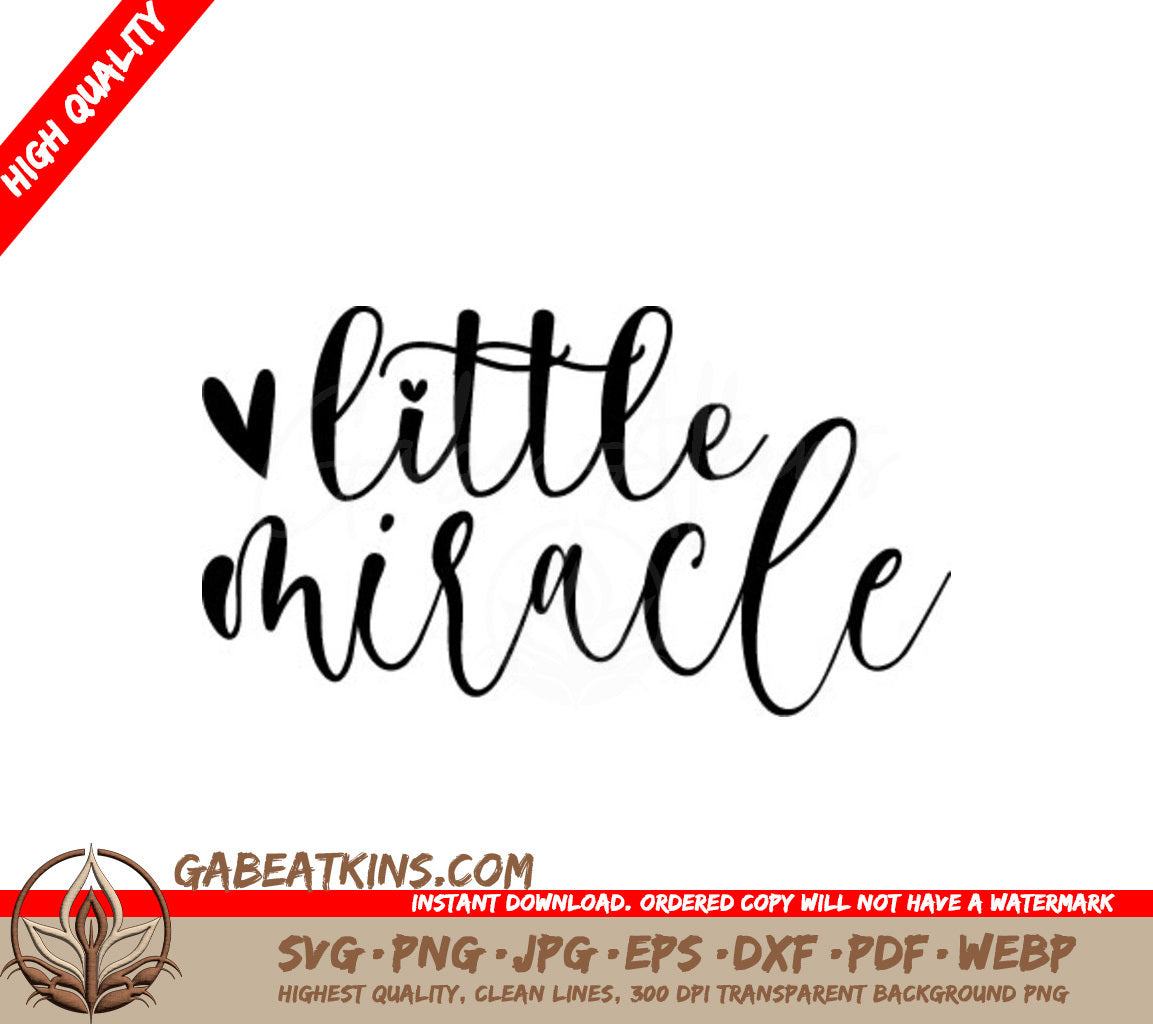 Little Miracle SVG -  Sign with Hearts for Kids SVG