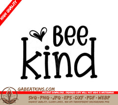 Bee Kind SVG -  Heart Design SVG